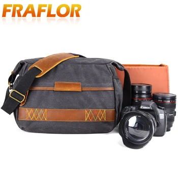 Винтажная ретро камера, батик, холст, фотография, водонепроницаемая сумка через плечо, повседневная сумка-мессенджер, мужская женская сумка для Canon Nikon Sony DSLR